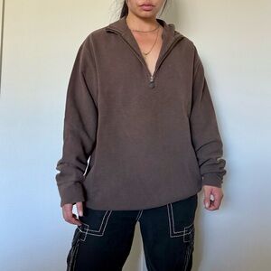 Vintage brown quarter zip sweatshirt pullover